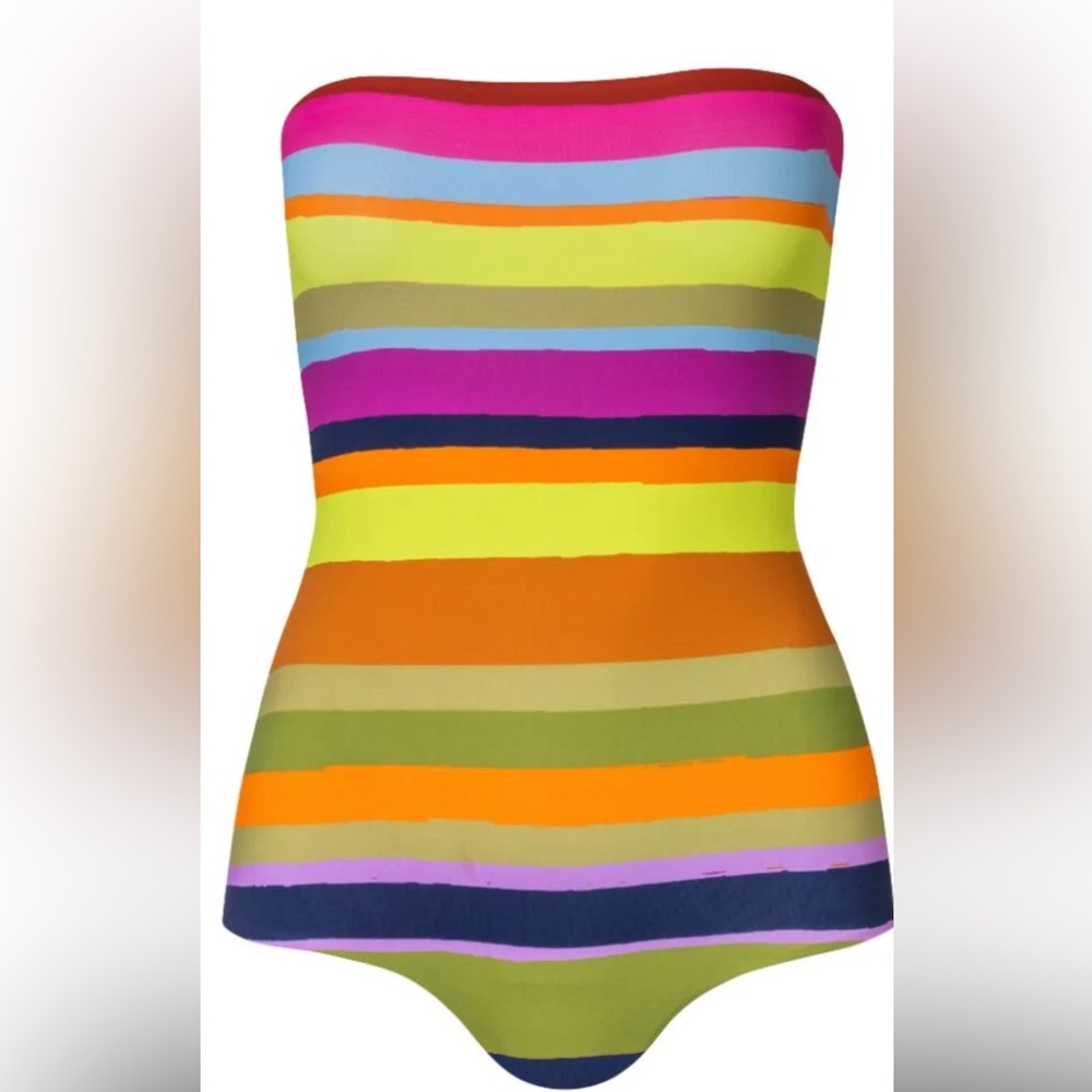 Cala de la cruz Alison striped swimsuit size large